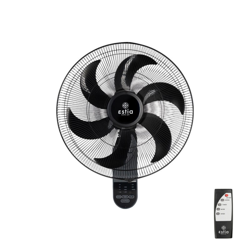 Estia 06-21177 Ανεμιστήρας Επιτοίχιος BOW με τηλεχειριστήριο 45cm 75W Μαύρος (06-21177)